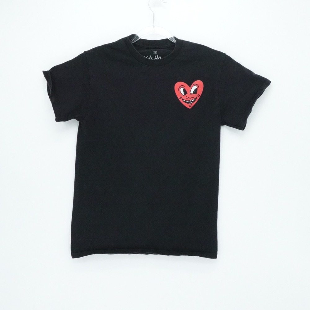 Keith Haring T Shirt Mens Small Black Graphic Heart Art‎ Tee Classic Casual